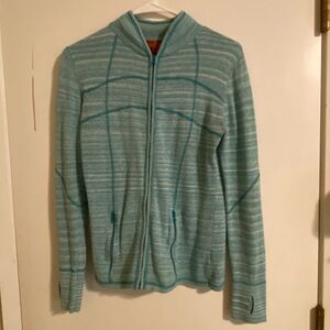 Krimson Klover full zip sweater, teal, small